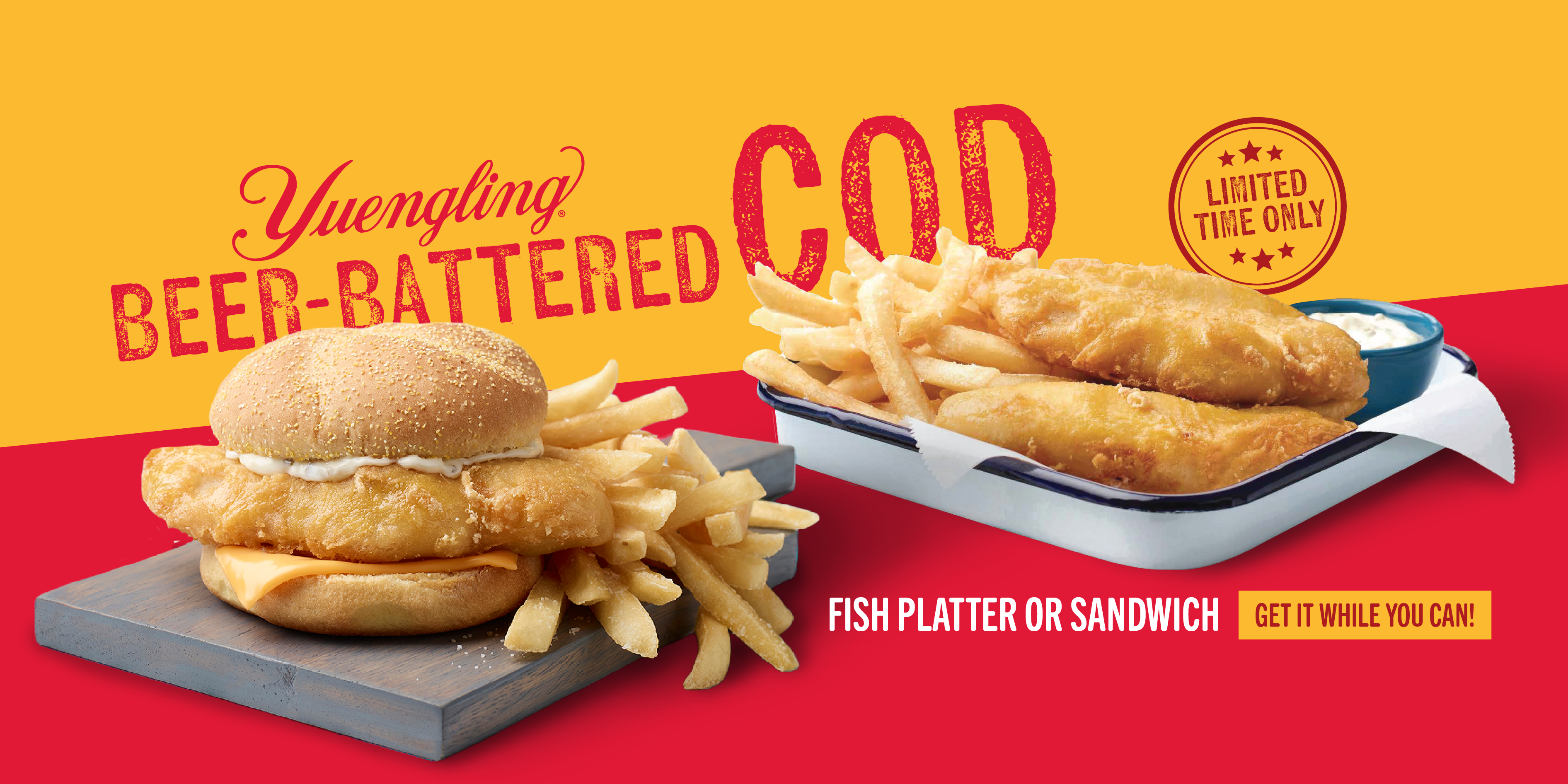 Picture of Beer Battered Cod Sandwich and Platter