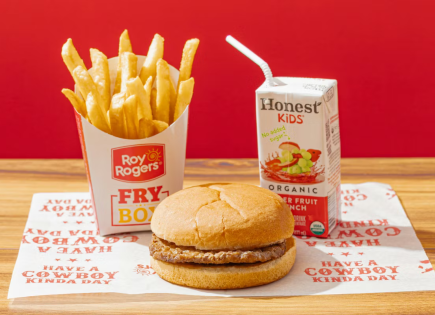 Kid's Hamburger Meal with French Fries and Juice Box